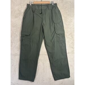 Propper Mens 38x32 Cargo Pants Green Tatical Ripstop Elastic Waist Workwear Duty